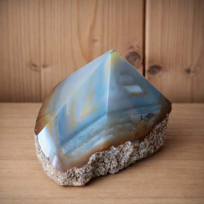 Agate d'eau polie