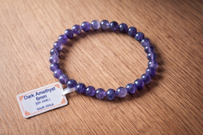 Bracelet améthyste foncé 6mm