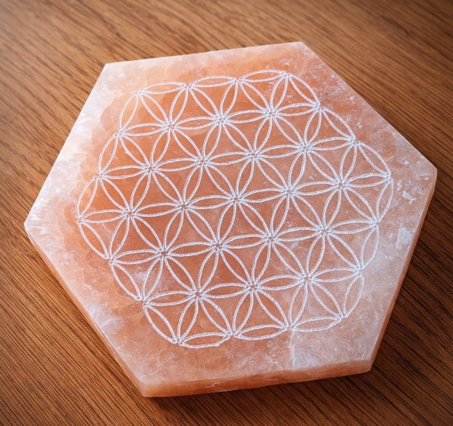 Plaque Sélénite orange Hexa